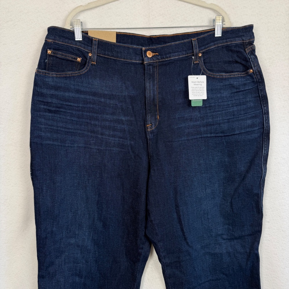 New L.L. Bean Everyday Jeans Womens 24W Plus High Rise Wide Leg Indigo Ink Blue - Picture 3 of 12